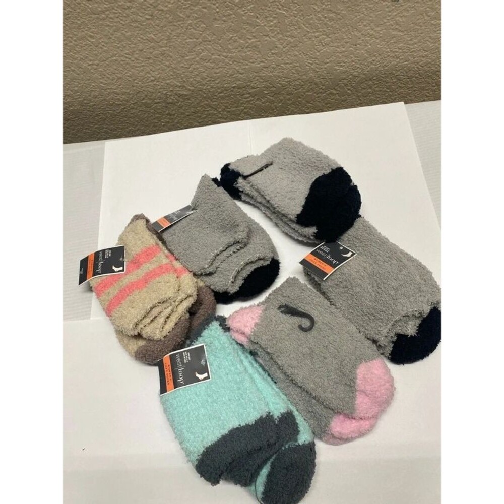 ^West loop Women's cozy socks 6 pair new fuzzy slip on socks